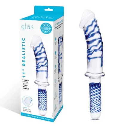 GLAS DOUBLE ENDED WITH HANDLE ELECTRIC NOVELTIES Dildos
