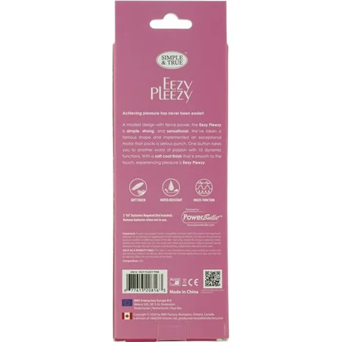 Vibrators PowerBullet Eezy Pleezy 10 Speed 18cm Bullet Vibrator Pink Pink