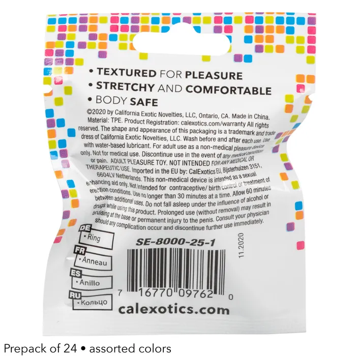 Foil Pack Textured Ring Assorted CalExotics Male Sex Toys Foil Pack Textured Ring Assorted CalExotics Male Sex Toys