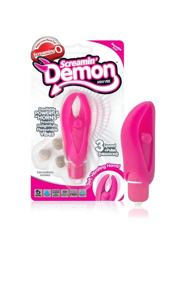 Screaming O Screamin Demon Vibrating Bullet with Textured Sleeve Screaming O Male Sex Toys