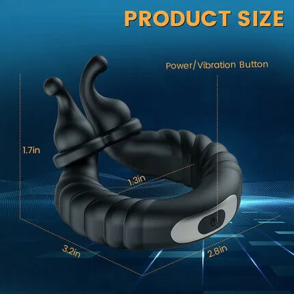 AcmeJoy Couples Bunny BoySeparable Rabbit Rocker 10 Vibrating Cock Ring for Couple Play