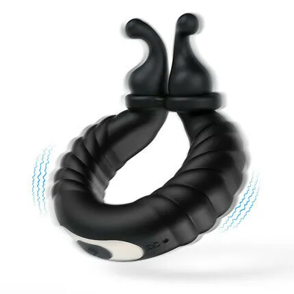 AcmeJoy Couples Bunny BoySeparable Rabbit Rocker 10 Vibrating Cock Ring for Couple Play