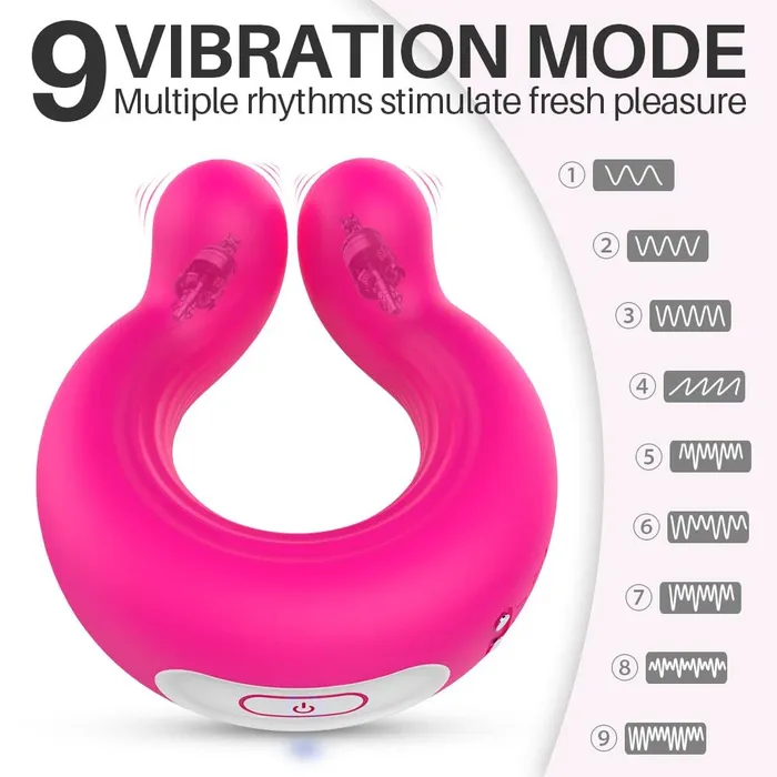 Male Sex Toys Vibrating Cock Penis Ring 9 Vibrations Clitoris Couple Stimulator YOSPOSS