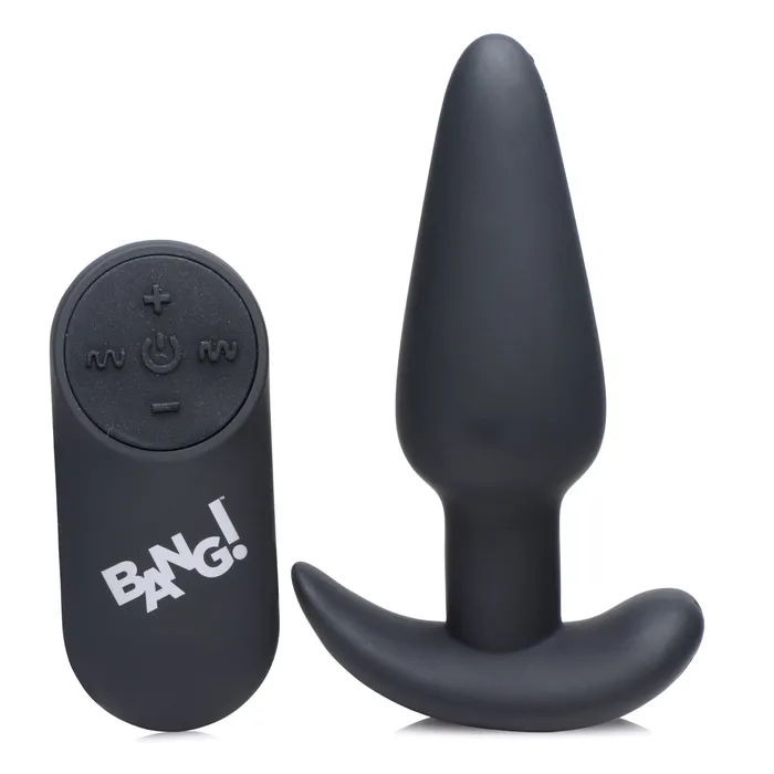 21X Remote Control Vibrating Silicone Butt Plug Black BANG Anal