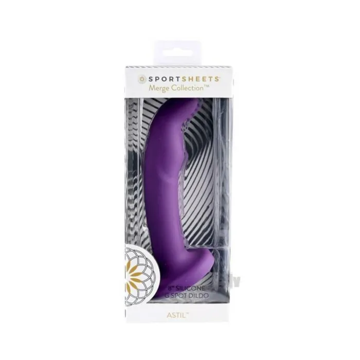 Dildos Sportsheets Merge Astil 8 In Suction Cup Gspot Dildo Purple