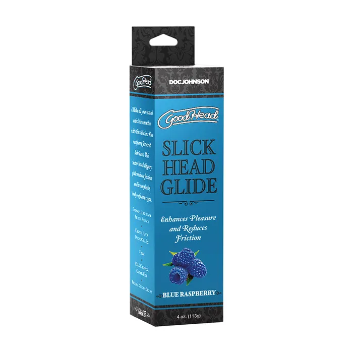 Doc Johnson Vibrators GoodHead Slick Head Glide Blue Raspberry 4 oz
