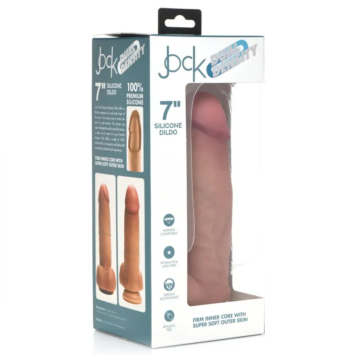 Female Sex Toys Ultra Realistic Dual Density Silicone Dildo with Balls 7 Inch Jock