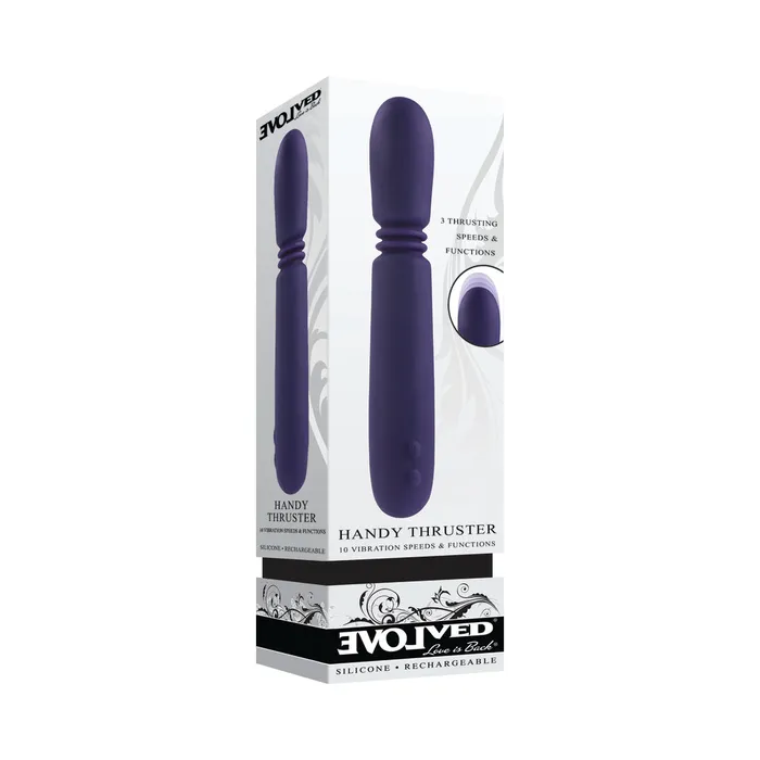 Vibrators Evolved Handy Thruster Rechargeable Thruster Vibe Silicone Purple Evolved