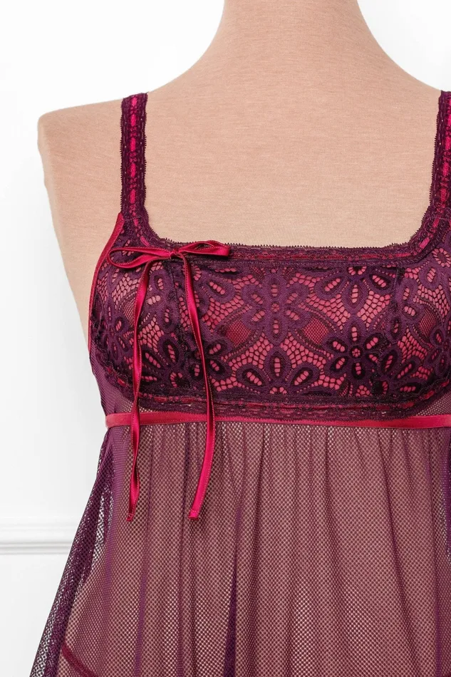 Couples Mentionables Slotted Lace Scoop Neck Babydoll Sapphire Couples Mentionables Slotted Lace Scoop Neck Babydoll Sapphire