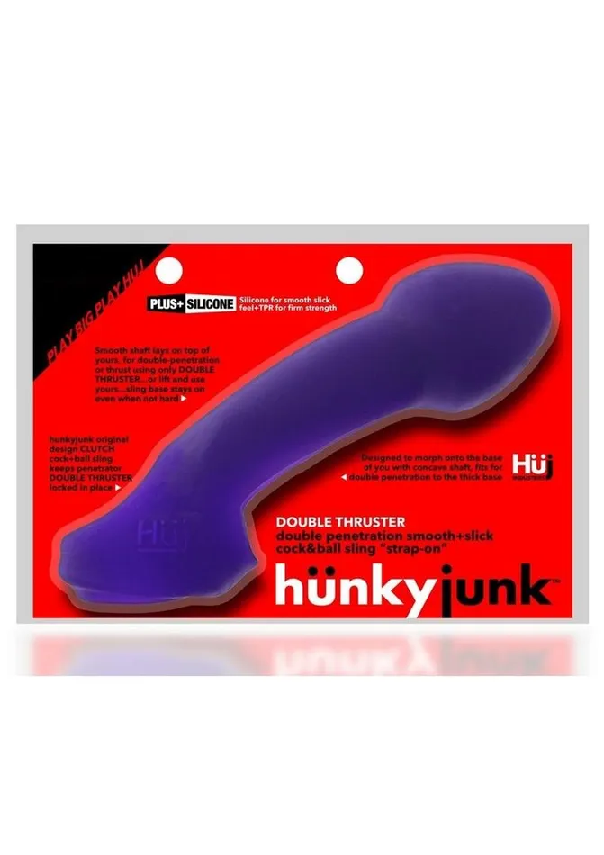 Dildos Hunkyjunk Hunkyjunk Double Thruster Textured Double Penetrator Sling
