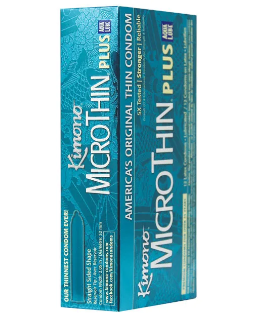 Kimono Micro Thin Aqua Lube Condom Box of 12 Open Desires Female Sex Toys