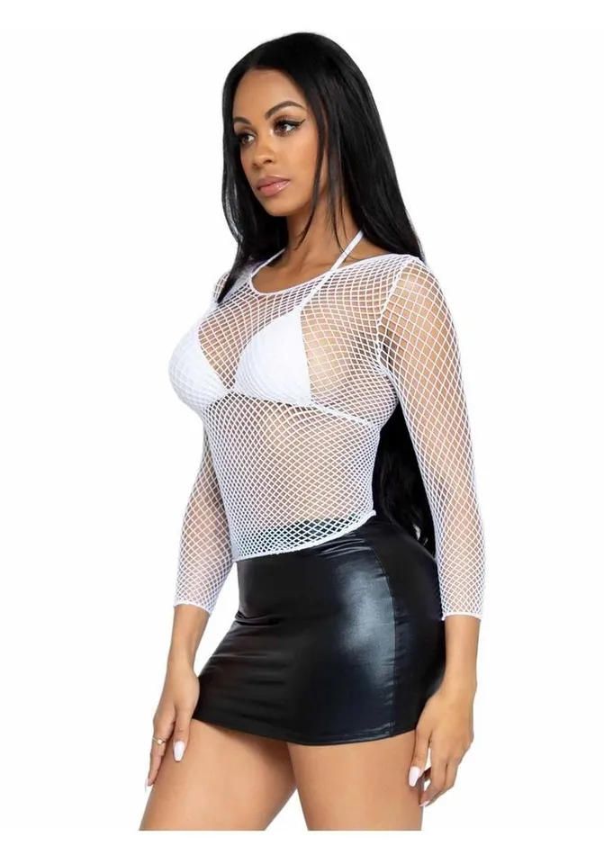 Leg Avenue Vibrators Leg Avenue Spandex Long Sleeved Industrial Net Shirt