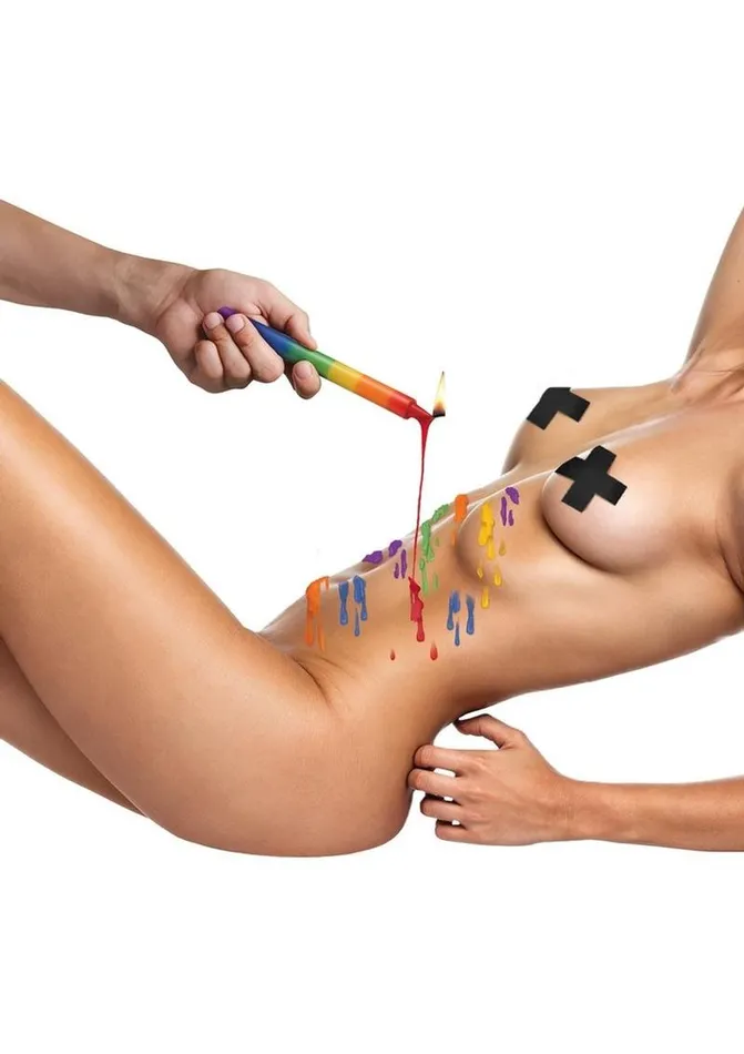 Male Sex Toys Master Series Master Series Pride Candles Rainbow Drip Candle
