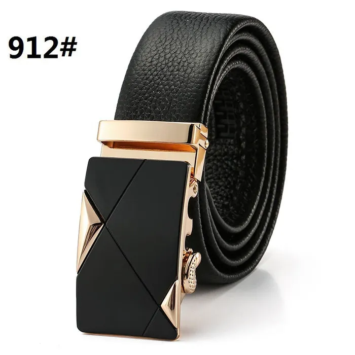 Male Sex Toys mysite Automatic Buckle Head Layer Cowhide Leather Belt