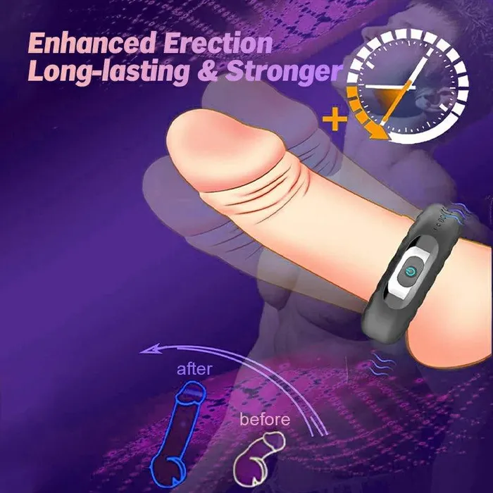 Rechargeable Silicone Vibrating Cock Ring Inyarose Male Sex Toys