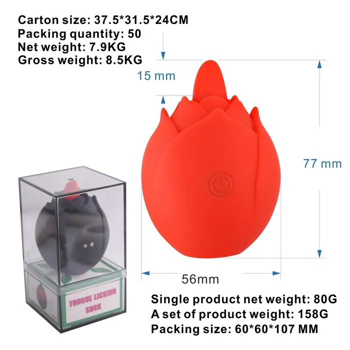 Vibrators Rose Toy Tongue Sucking Remote Control Vibrator Earlypeach
