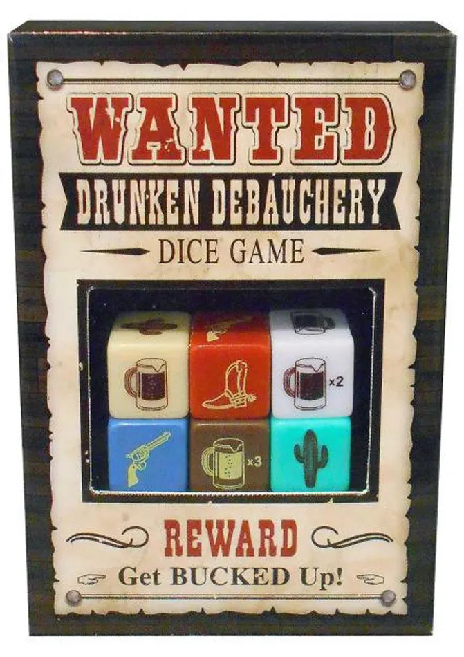 Wanted Drunken Debauchery Dice Game Kheper Games Games