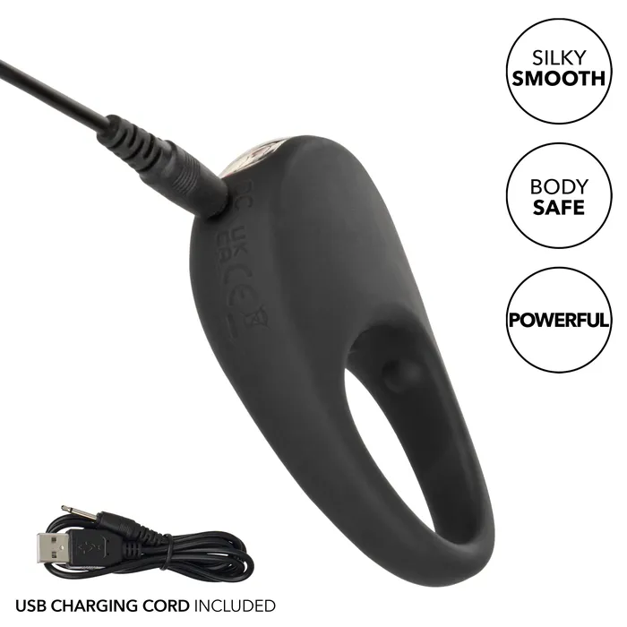 Anal CalExotics Silicone Rechargeable Pleasure Ring Black Black Anal CalExotics Silicone Rechargeable Pleasure Ring Black Black