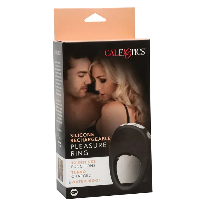 Anal CalExotics Silicone Rechargeable Pleasure Ring Black Black Anal CalExotics Silicone Rechargeable Pleasure Ring Black Black