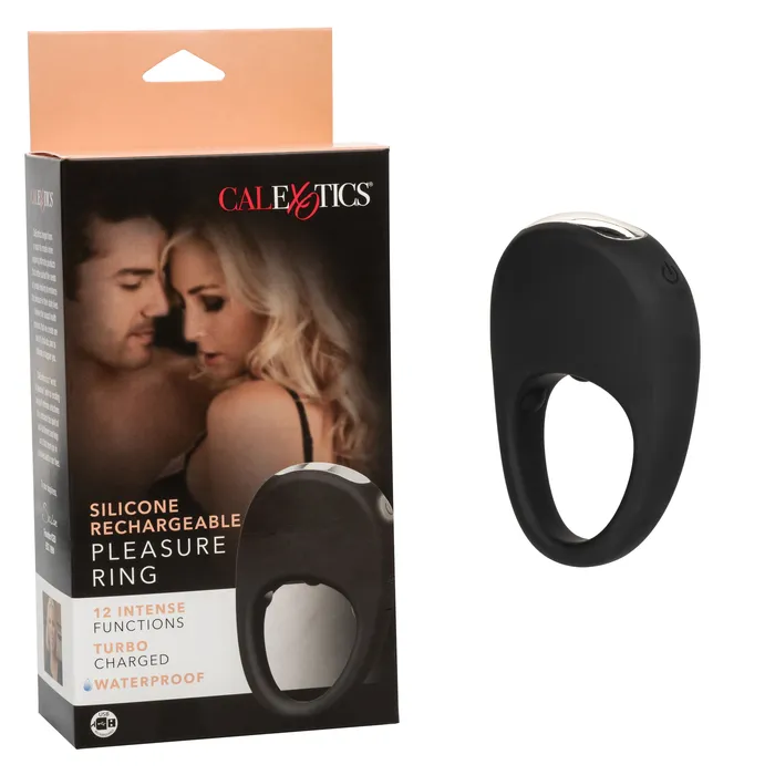 Anal CalExotics Silicone Rechargeable Pleasure Ring Black Black Anal CalExotics Silicone Rechargeable Pleasure Ring Black Black