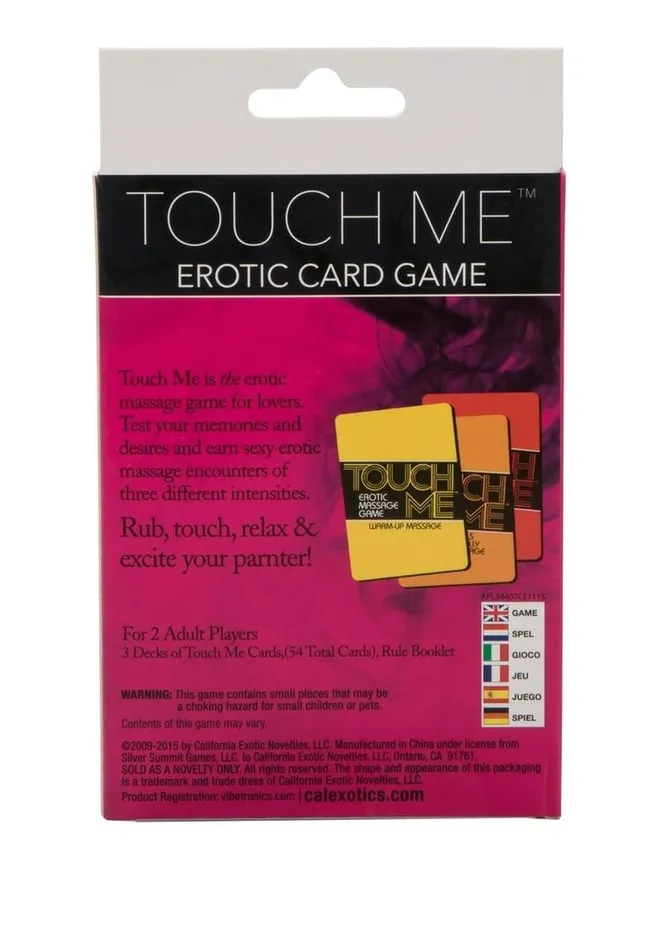 Couples Touch Me Erotic Massage Couples Card Game CalExotics