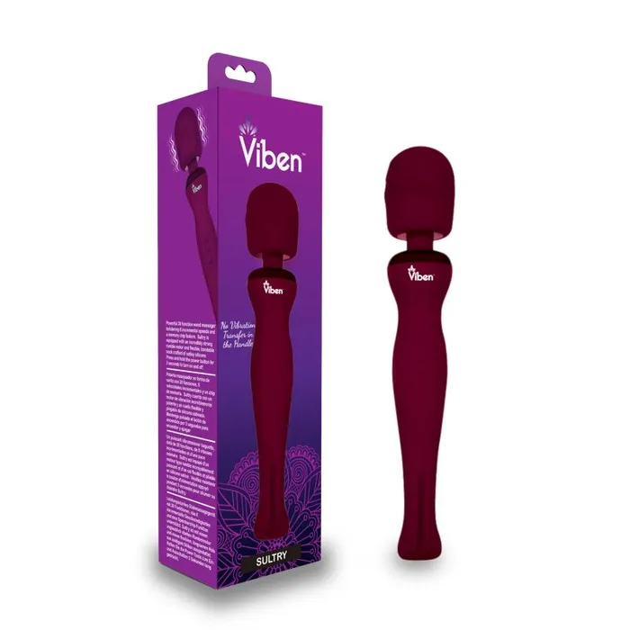 Female Sex Toys Viben Viben Sultry Rechargeable Wand Massager Ruby