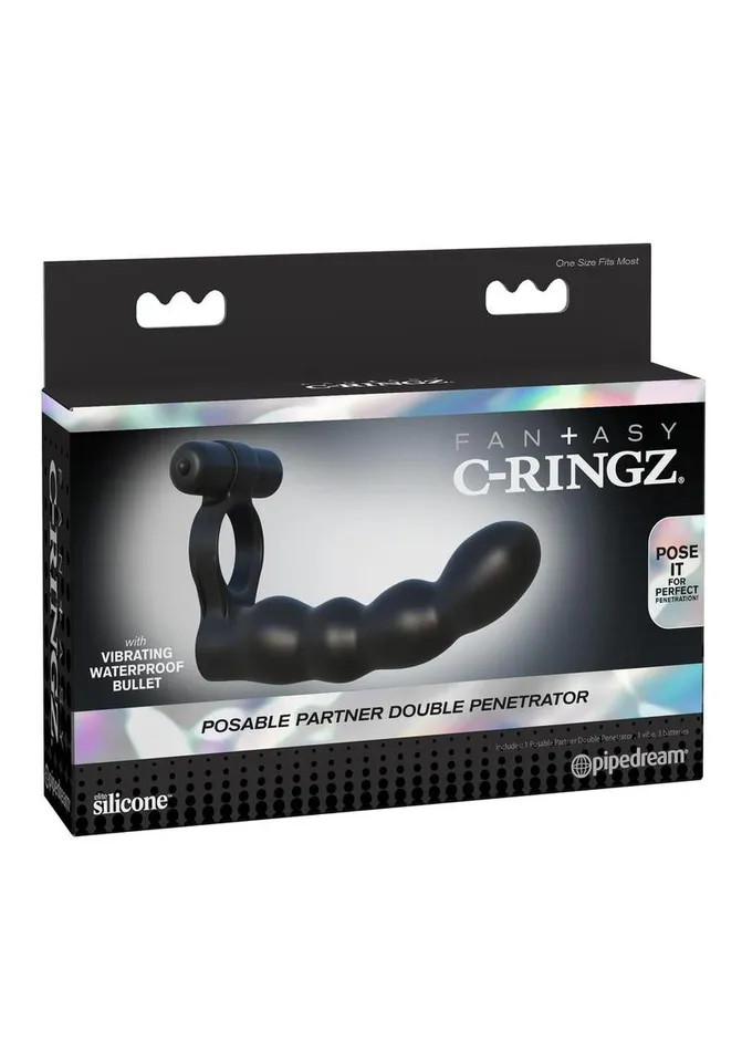 Male Sex Toys Fantasy CRingz Posable Partner Double Penetrator Cock Ring with Bullet Fantasy CRingz Male Sex Toys Fantasy CRingz Posable Partner Double Penetrator Cock Ring with Bullet Fantasy CRingz