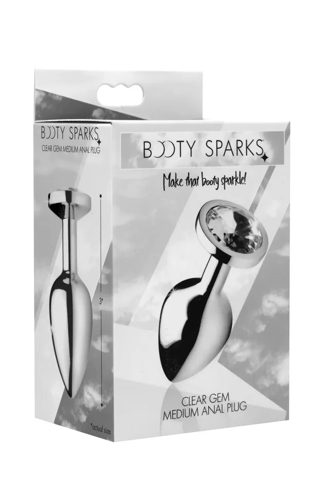 Male Sex Toys XR Brands Booty Sparks Clear Gem Anal Plug Small