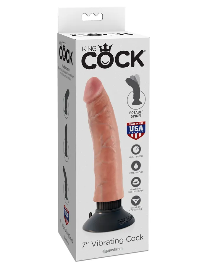 Pipedream Dildos King Cock 7Inch Vibrating Cock Light Pipedream Dildos King Cock 7Inch Vibrating Cock Light