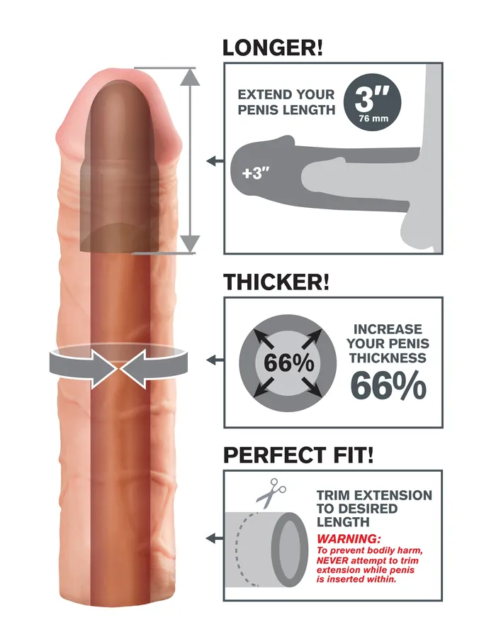 Pipedream Fantasy XTension Mega 3Inch Extension Flesh Anal Pipedream Fantasy XTension Mega 3Inch Extension Flesh Anal