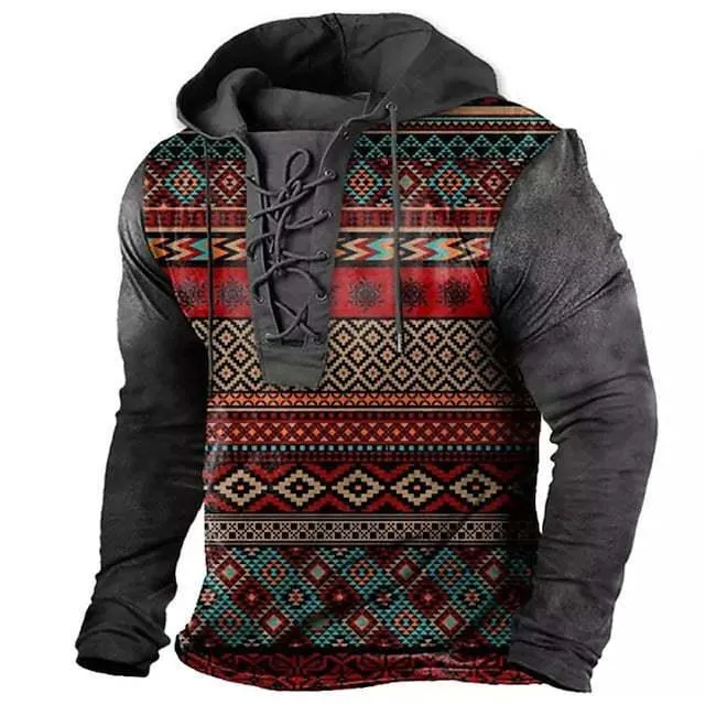 Retro Flag Print Hooded Long Sleeves cj Vibrators