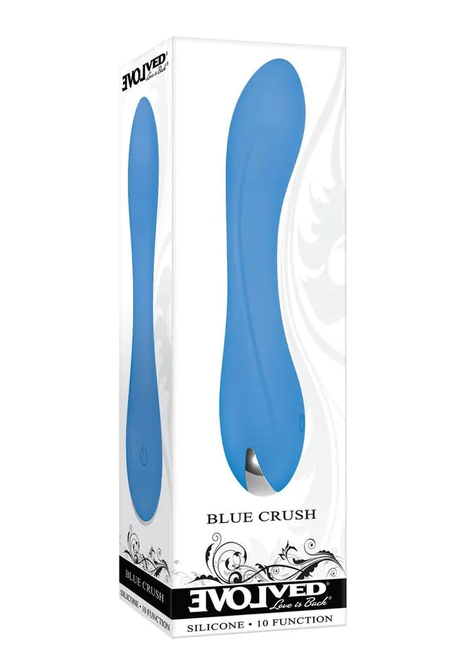 Vibrators Evolved Blue Crush Rechargeable Silicone Vibrator